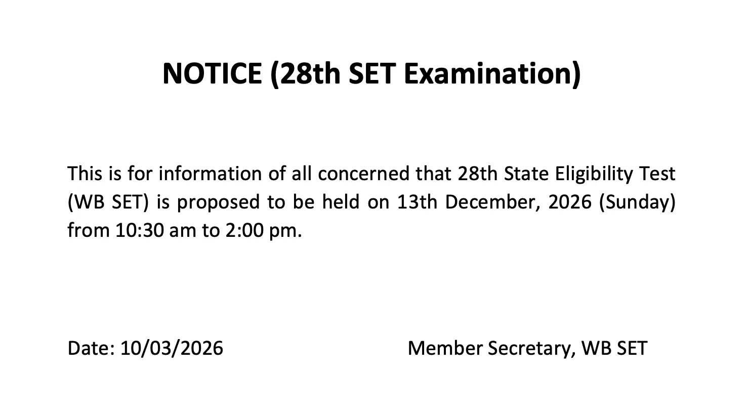 WB SET Exam Date 2026 Out for 28th Eligibility Test, Check Official Notice_3.1