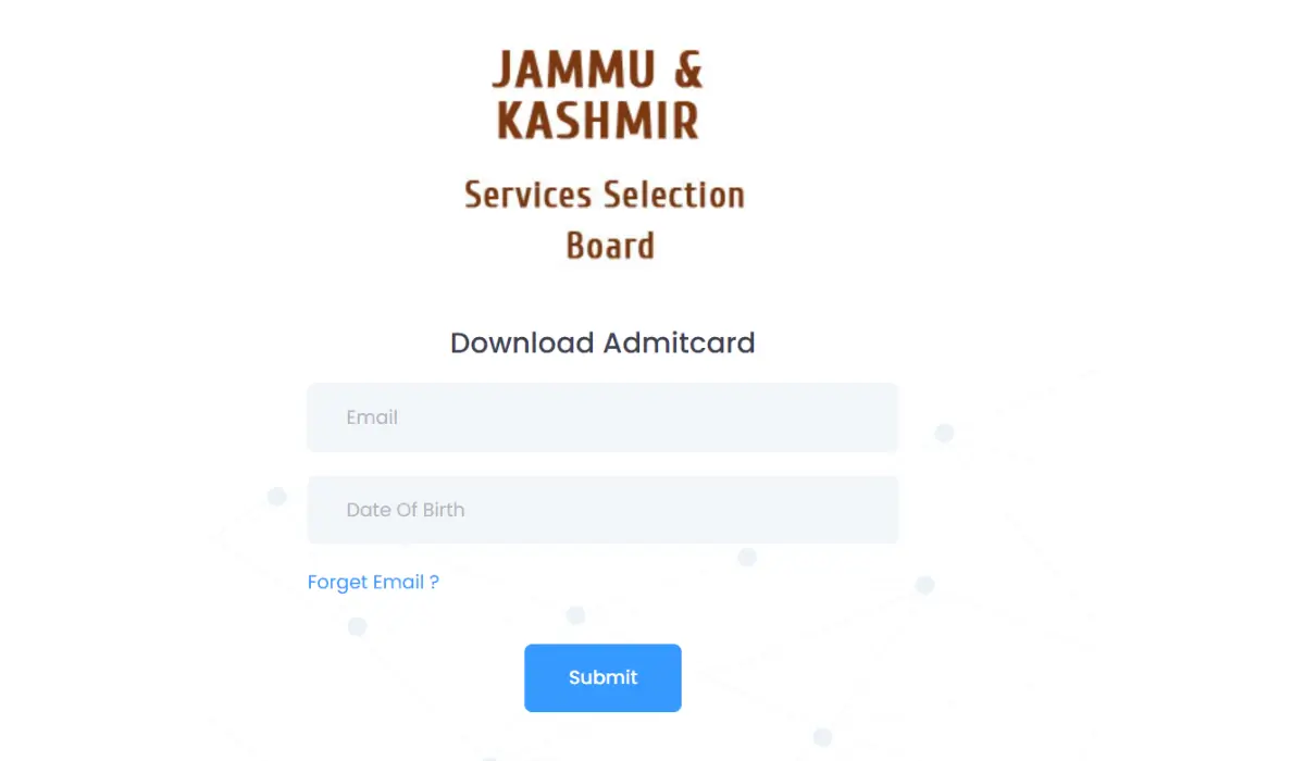 JKSSB Inspector Admit Card 2026