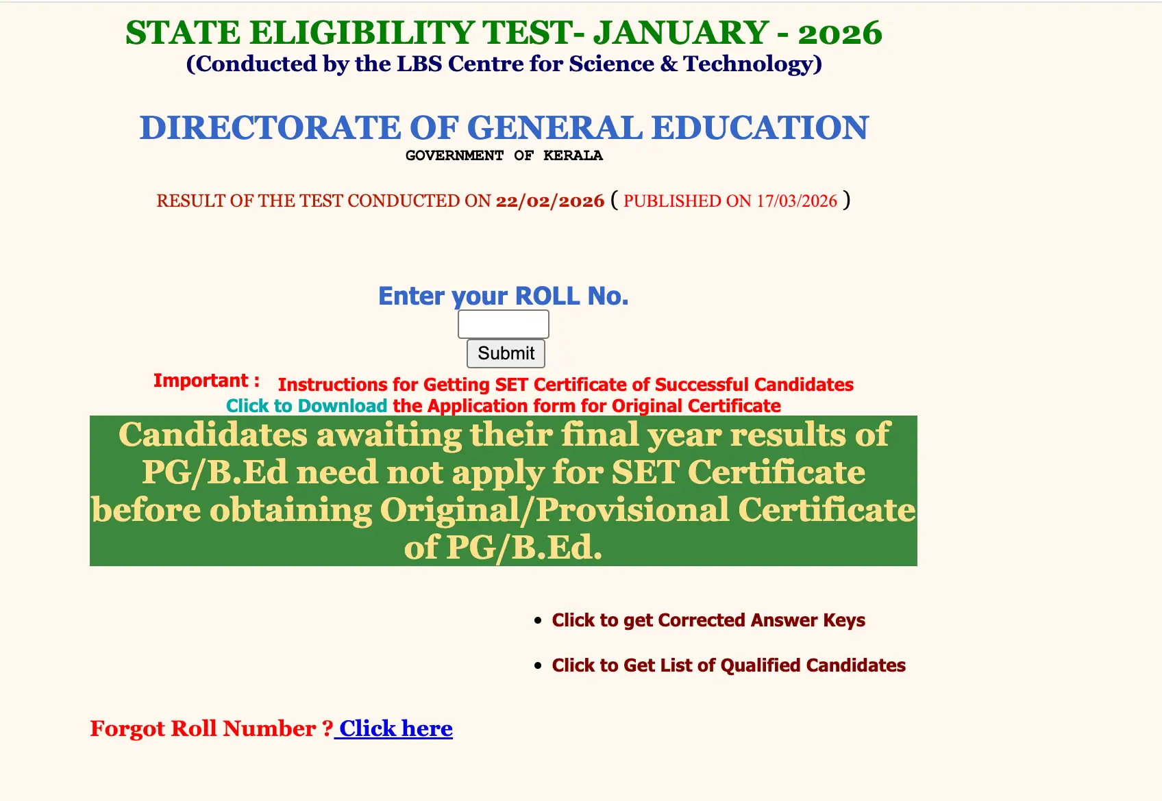 Kerala SET Result 2026 Out, KSET January Score Card and Result Link_3.1