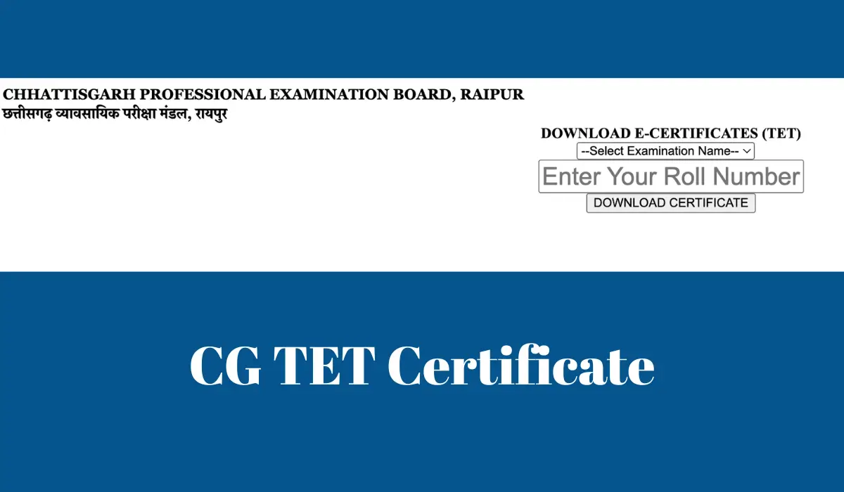 CG TET Certificate