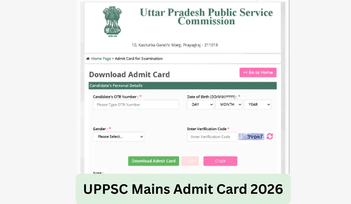 UPPSC Mains Admit Card 2026