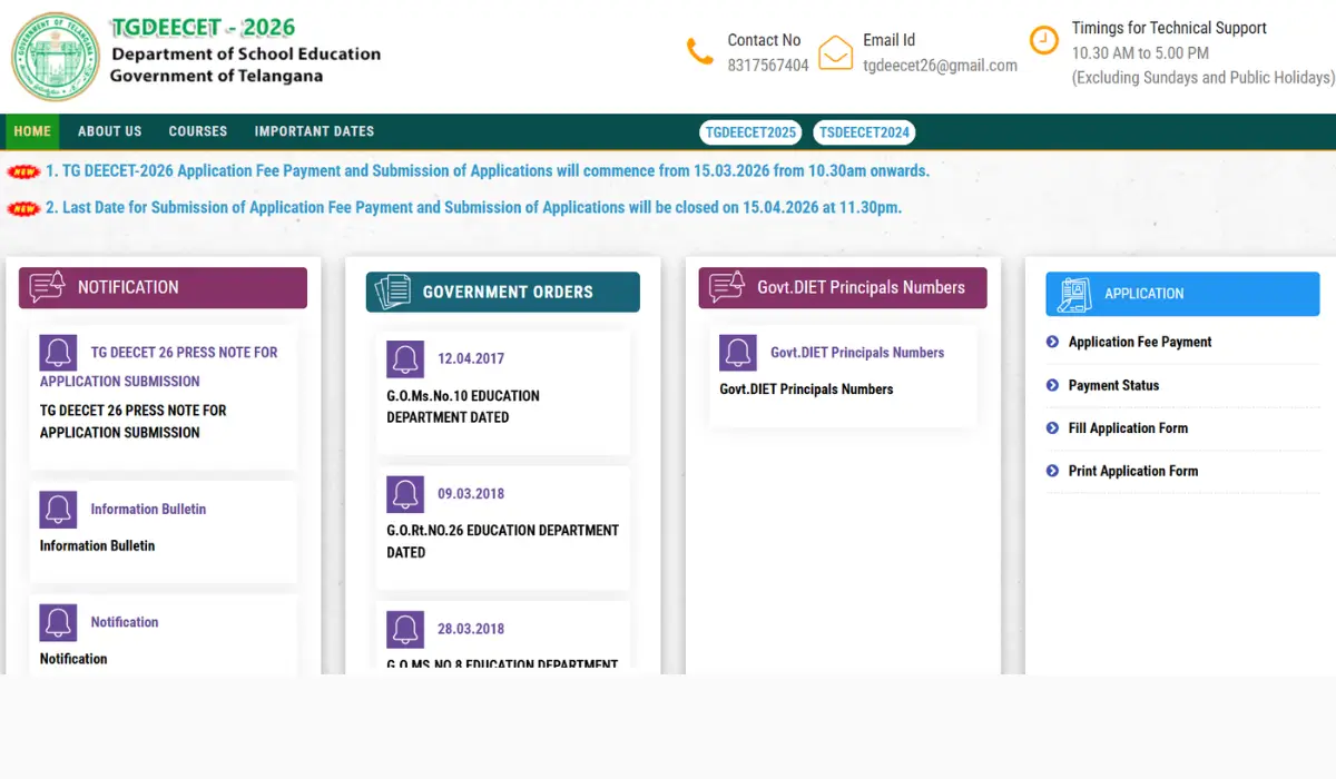 TS DEECET Notification 2026
