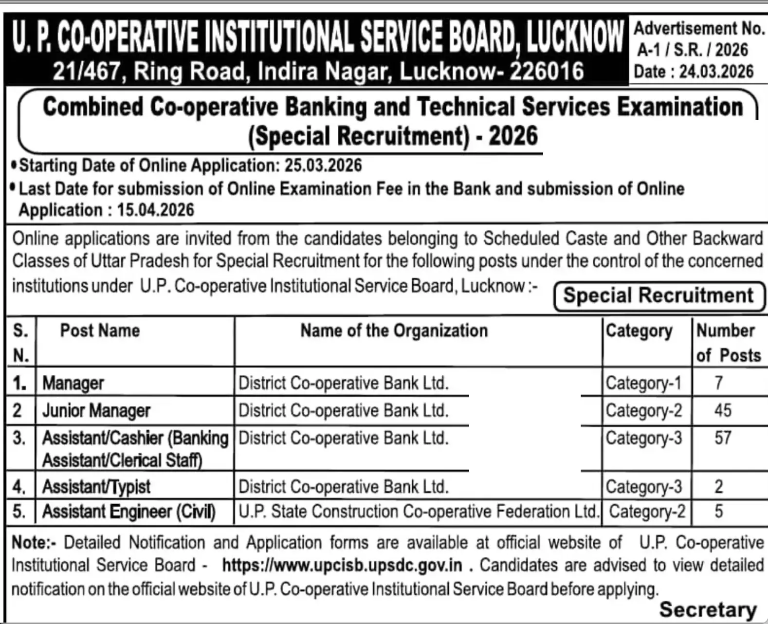 UP Cooperative Bank Recruitment 2026 Notification Out for 116 Various Posts_3.1