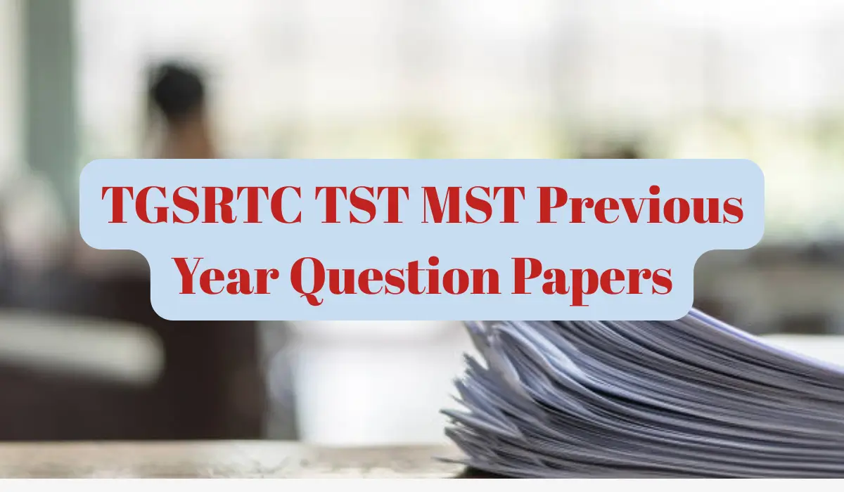 TGSRTC TST MST Previous Year Question Papers