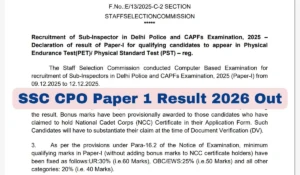 ssc cpo result