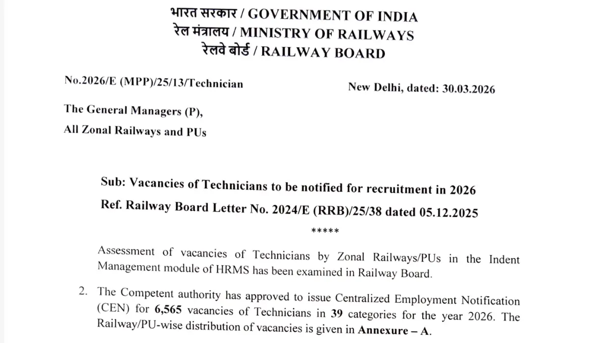 rrb technician vacancy 2026-27