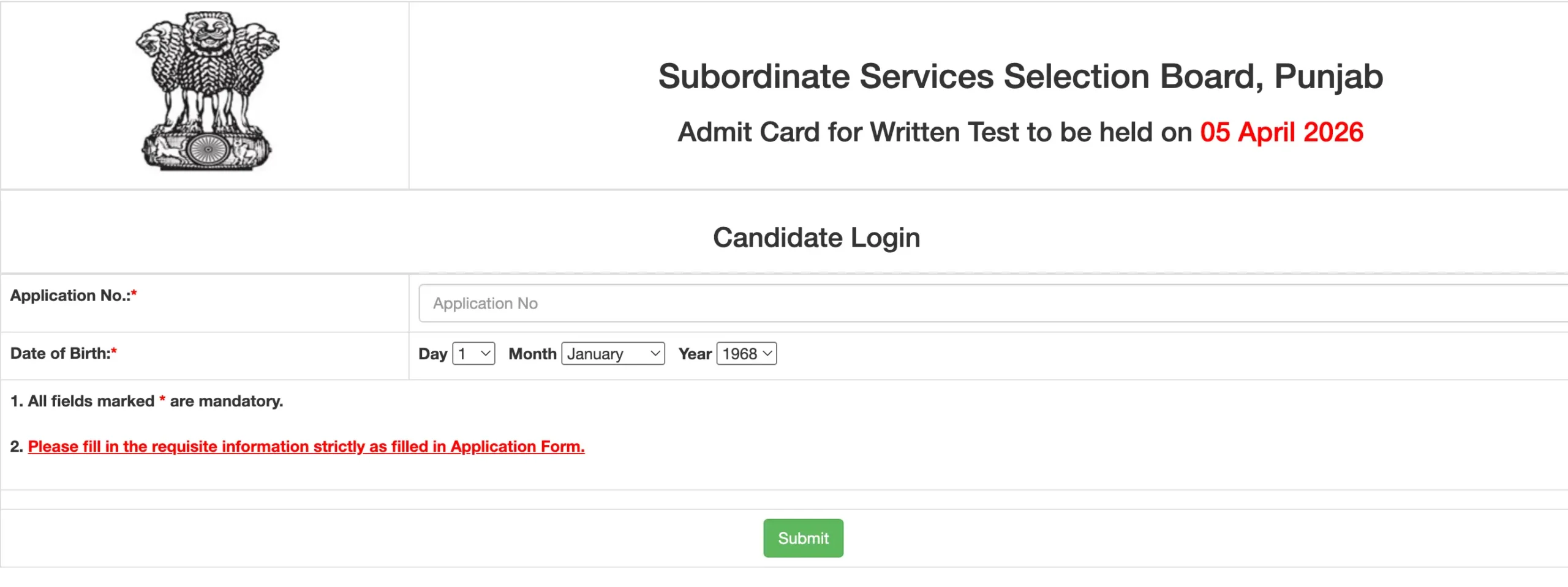 PSSSB Group D Admit Card 2026 Out, Written Exam on 5 April_3.1
