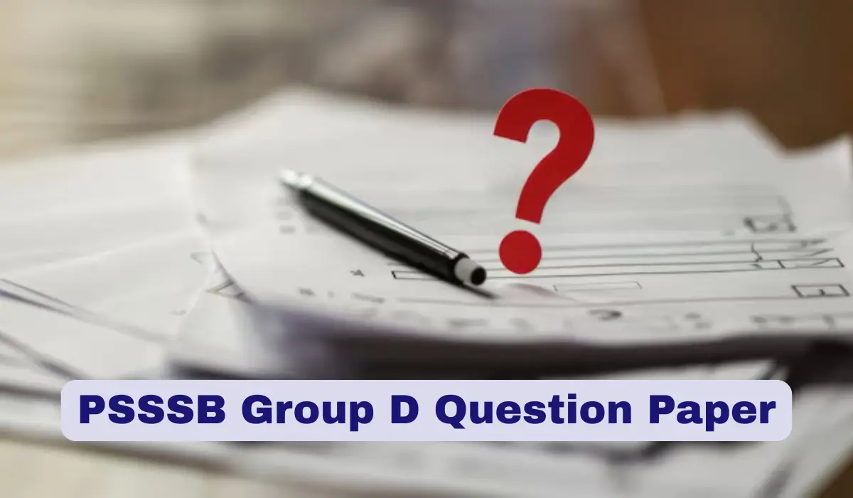 PSSSB Group D Question Paper