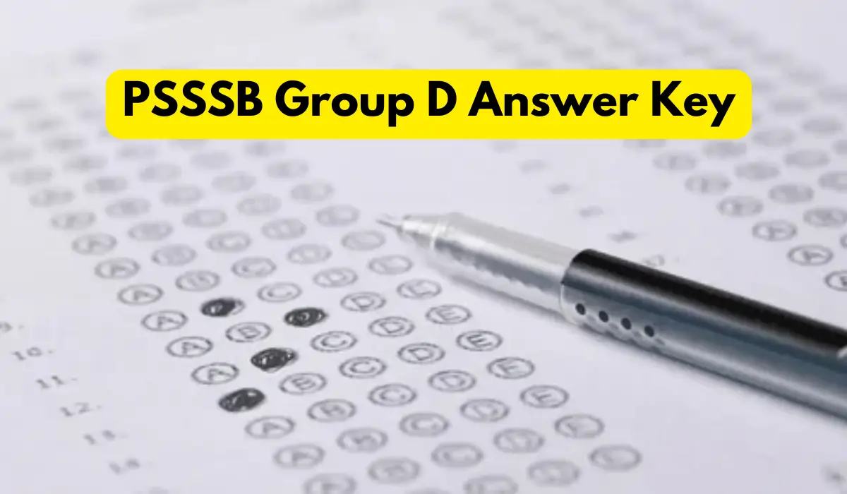 psssb group d answer key