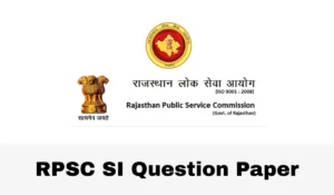rpsc si question paper