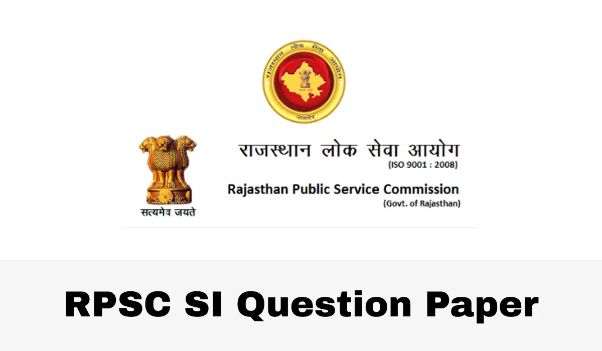 rpsc si question paper