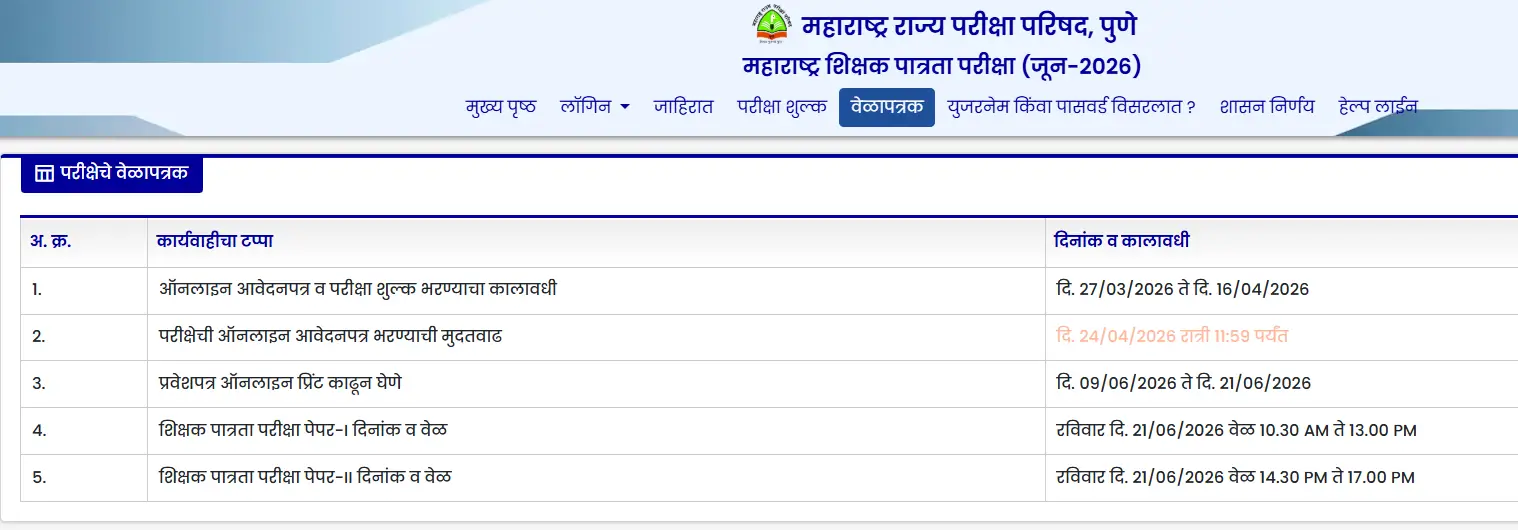 MAHA TET Exam Date 2026 Out, Eligibility Test on 21 June_2.1