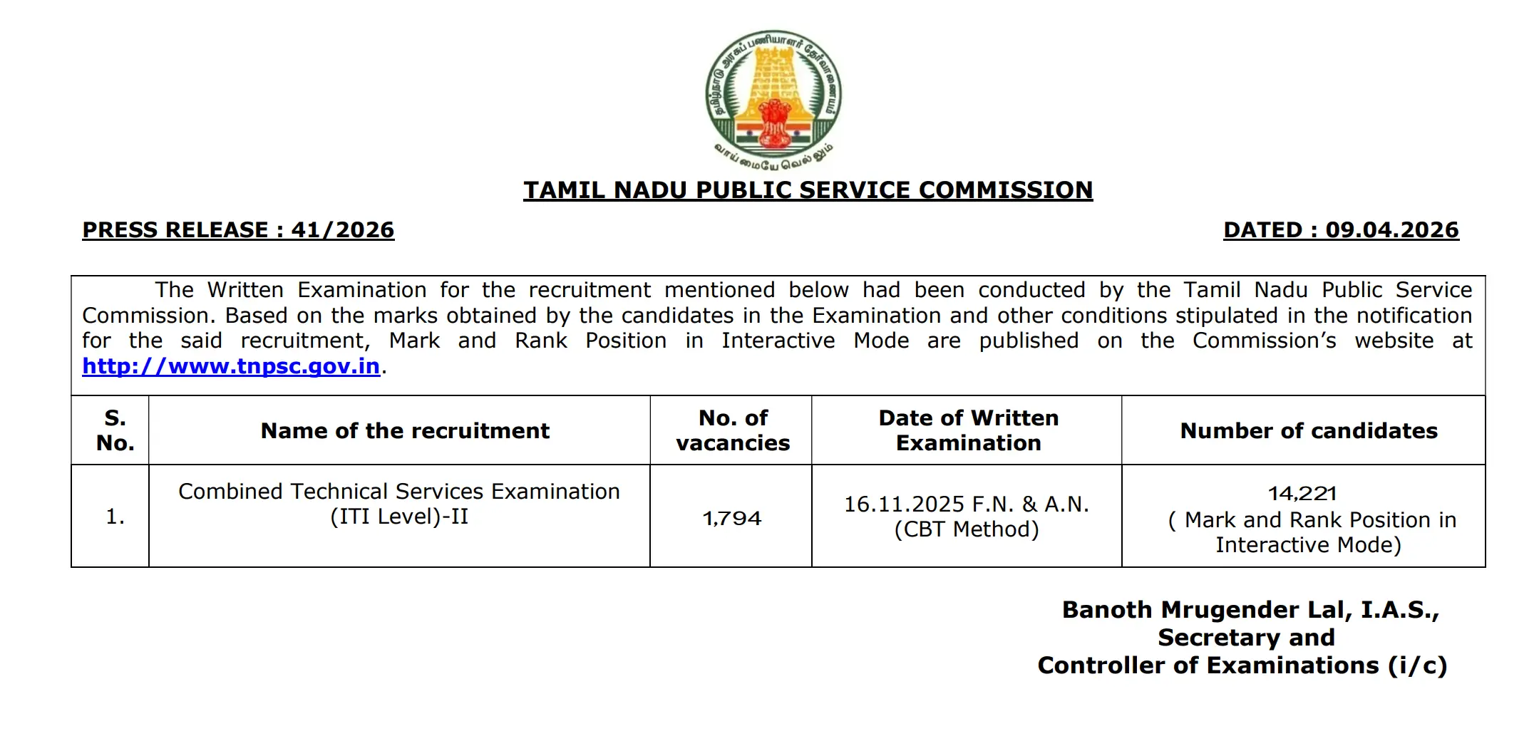TNPSC Field Assistant Result 2025-26 Out, CTS ITI Level Merit List PDF & Cut Off_3.1