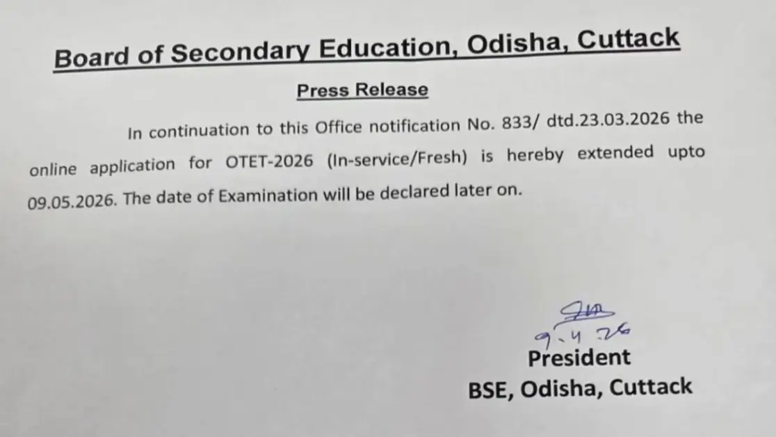 OTET Apply Online 2026 Link Active at bseodisha.ac.in, Last Date Extended till 9 May_3.1