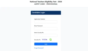 NTA NTET Admit Card