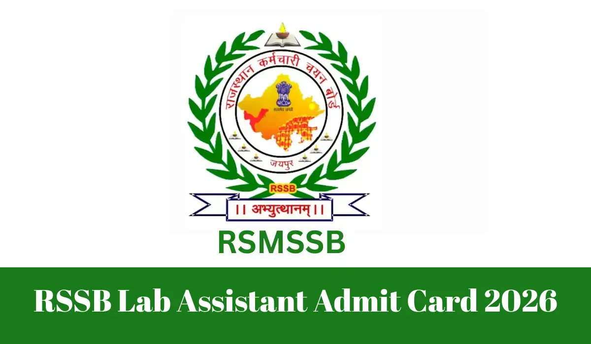 rssb lab assistant admit card