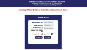 MP Nursing Officer Admit Card 2026