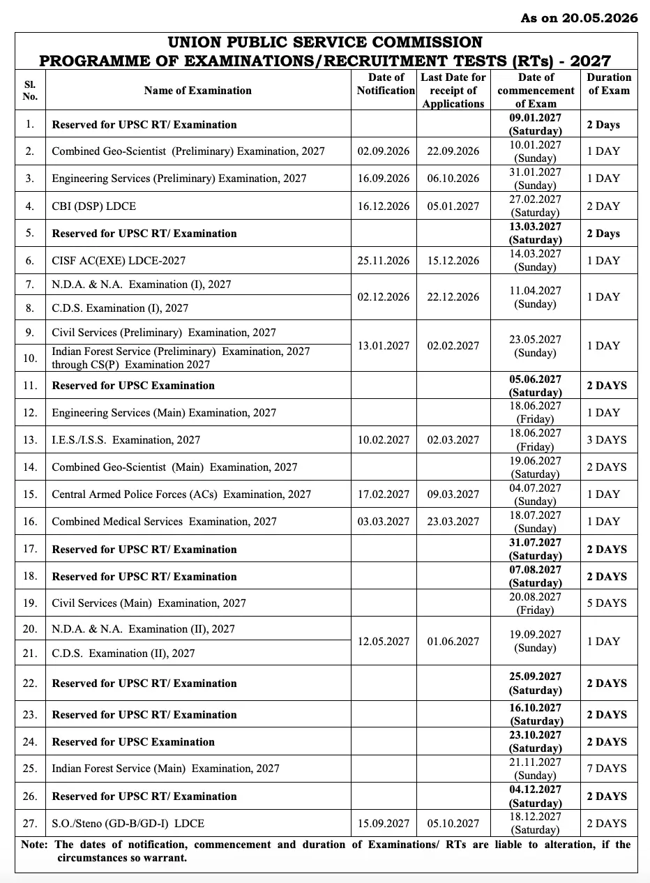 upsc-exam-calendar-2026