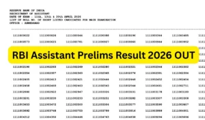 RBI Assistant Prelims Result