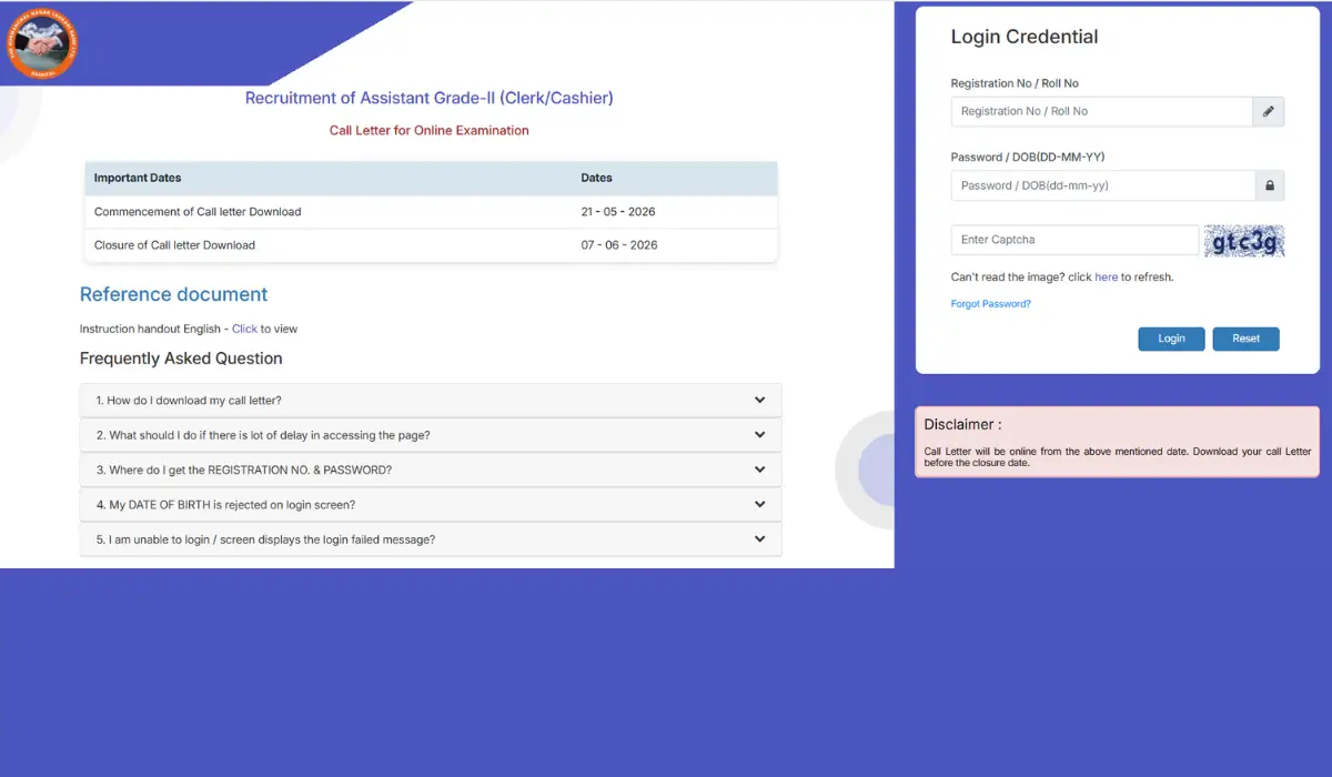 Kurmanchal Bank Clerk Admit Card 2026