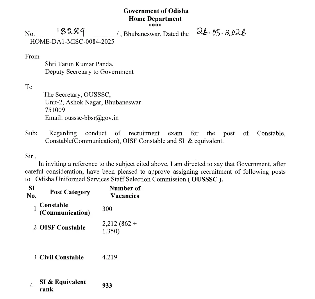 Odisha Police Recruitment 2026 Vacancy Out, 7664 Constable & SI Posts_3.1