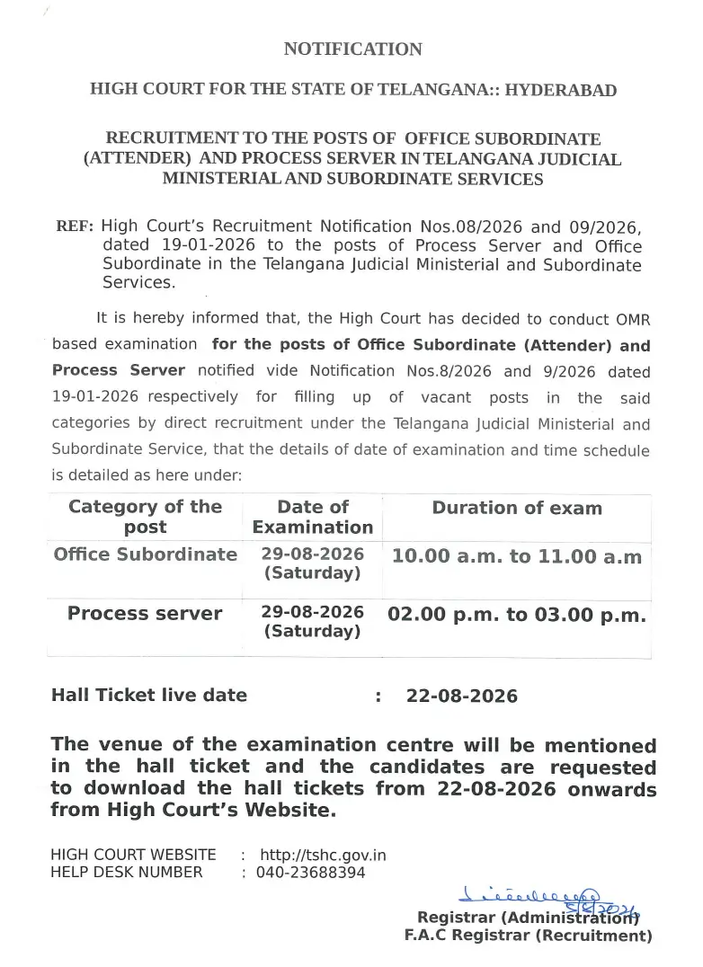 Telangana District Court Exam Date 2026 Out, Check Official Exam Schedule_3.1