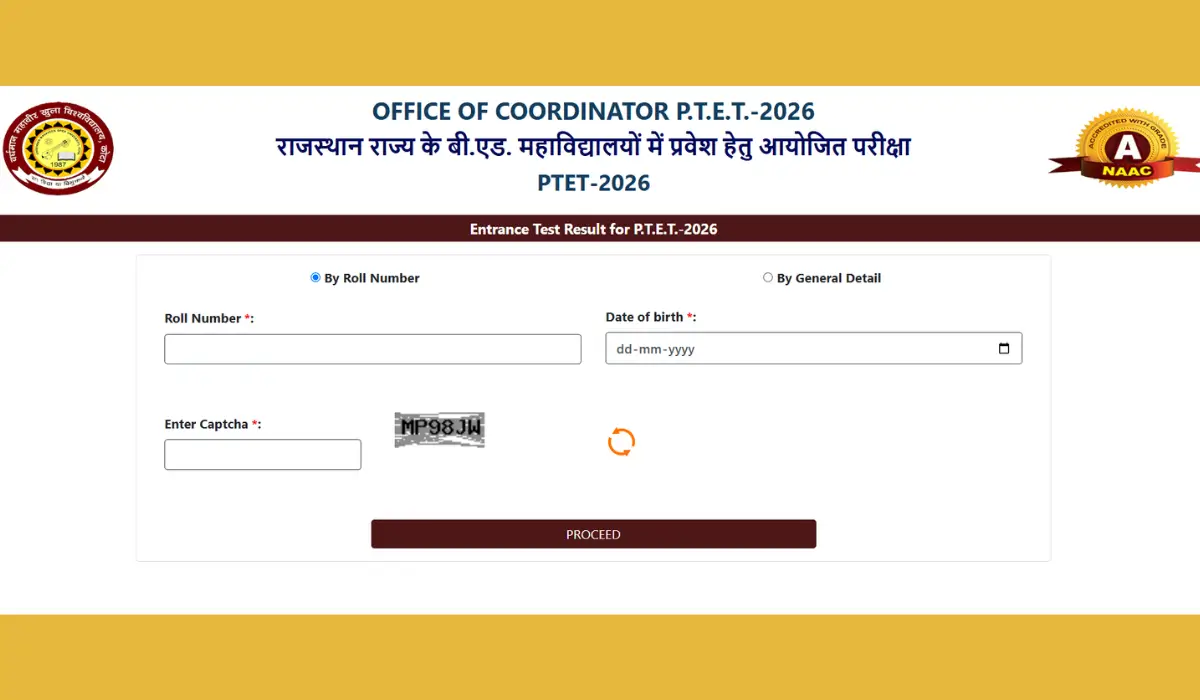 Rajasthan PTET Result 2026