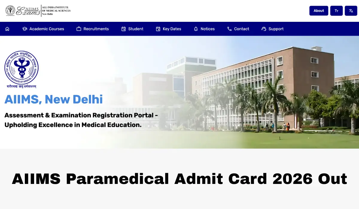 AIIMS Paramedical Admit Card 2026