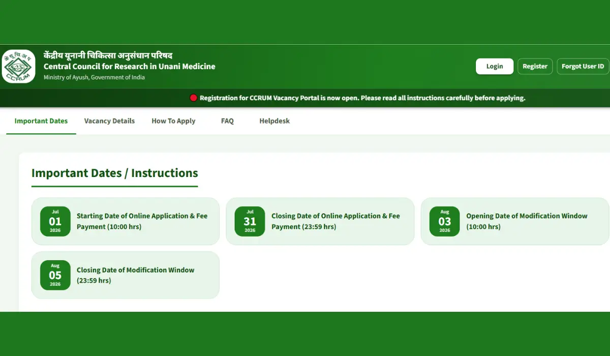 CCRUM Delhi Apply Online Form 2026