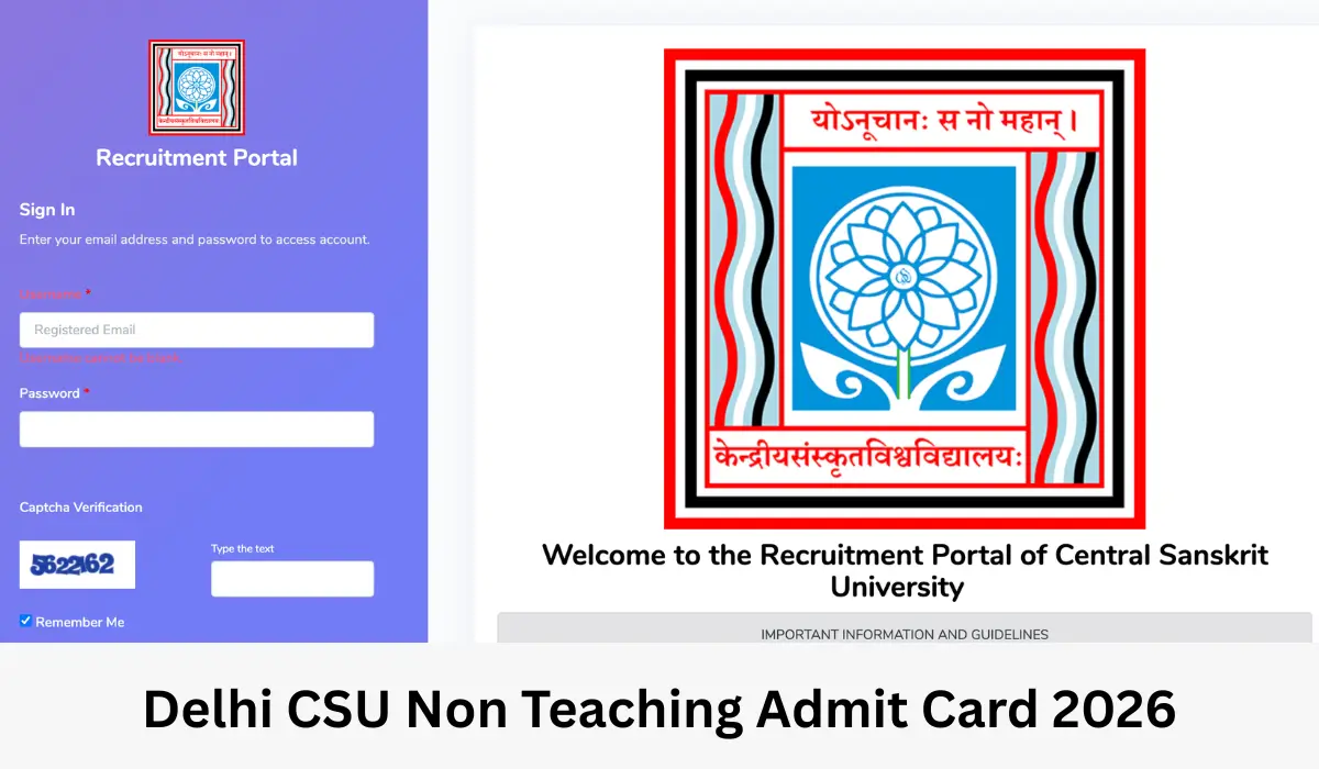 Delhi CSU Non Teaching Admit Card 2026