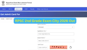 rpsc 2nd grade exam city