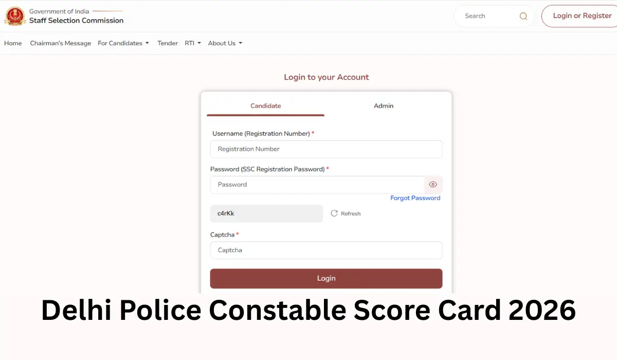 Delhi Police Constable Score Card 2026