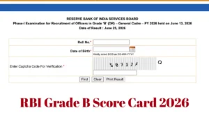 rbi grade b score card