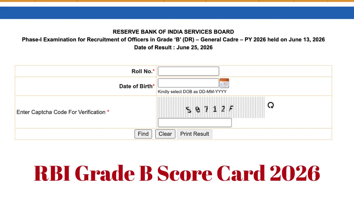 rbi grade b score card