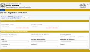 UPSSSC One-Time Registration (OTR) 2026