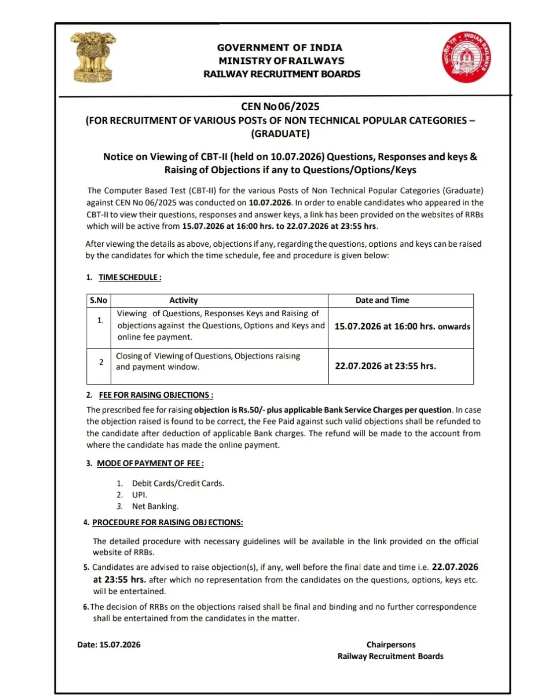RRB NTPC Graduate CBT 2 Answer Key 2026 Out, Download Official Response Sheet PDF_3.1