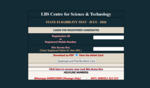 Kerala SET Hall Ticket 2026