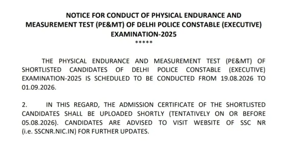 Delhi Police Physical Test Dates 2026 Out, Check Head Constable Exam Schedule_3.1