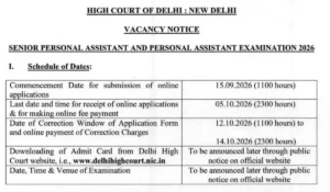 Delhi High Court SPA and PA Recruitment 2026 For 150 Vacancies: Check Application Dates & Eligibility