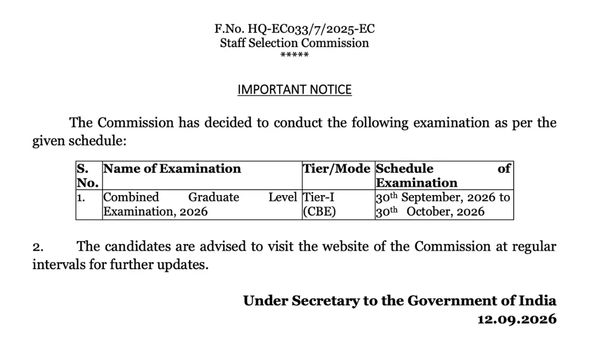 ssc cgl exam date