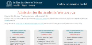 IISC Admission Form