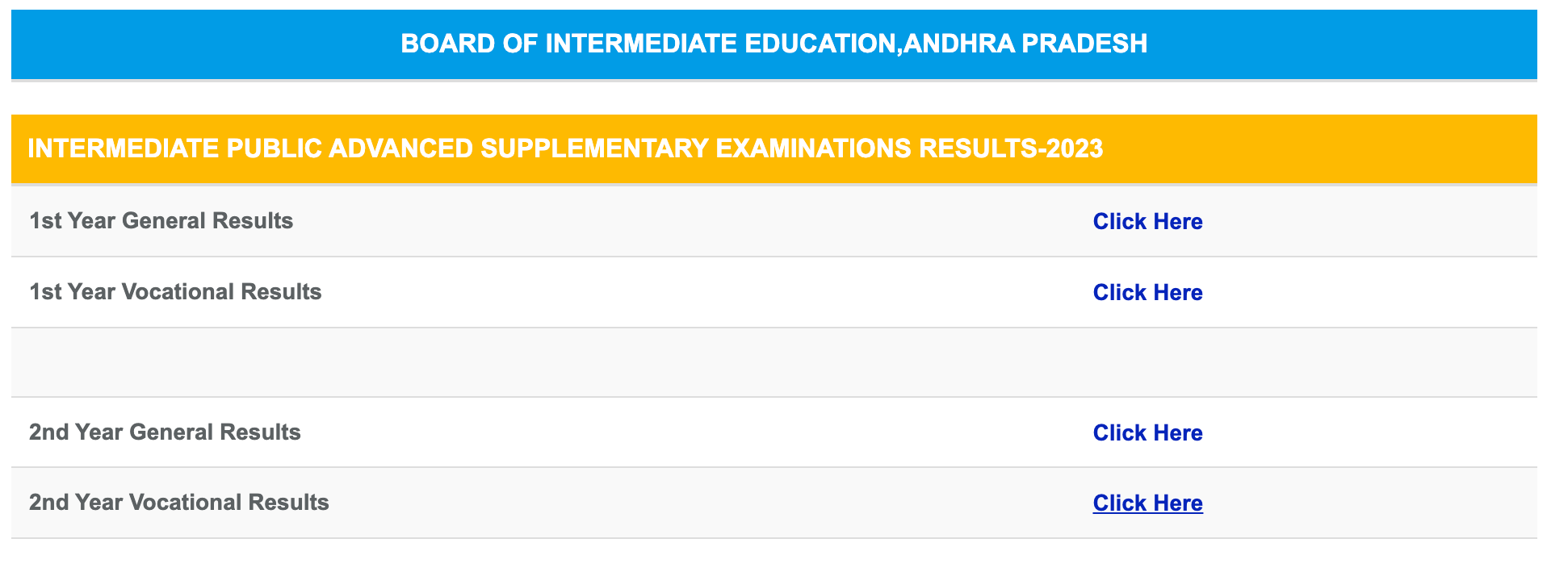 AP Inter Supplementary Results 2023 Out, AP 1st and 2nd Year Supply Result Link
