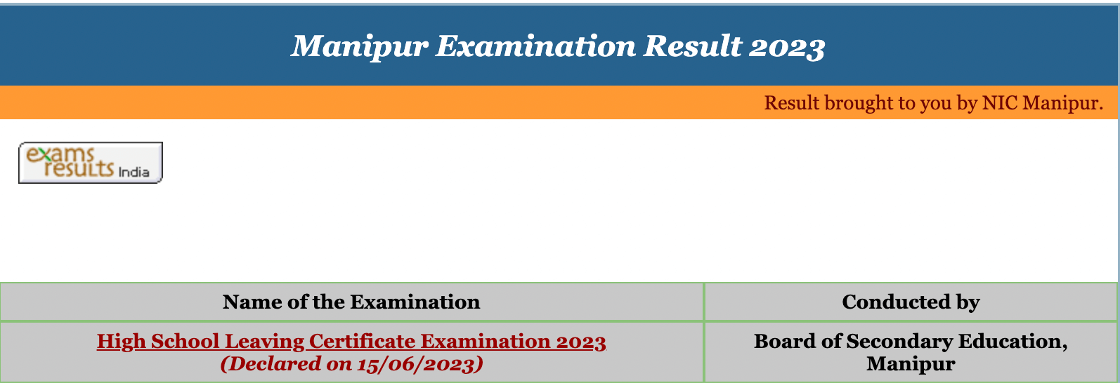 HSLC Result 2023 Manipur Out, BOSEM Class 10 Result Link Active