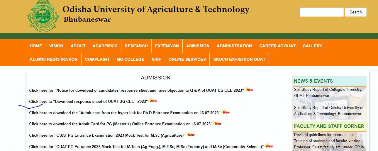 OUAT Answer Key 2023 Out, Download Response Sheet PDF Link_4.1