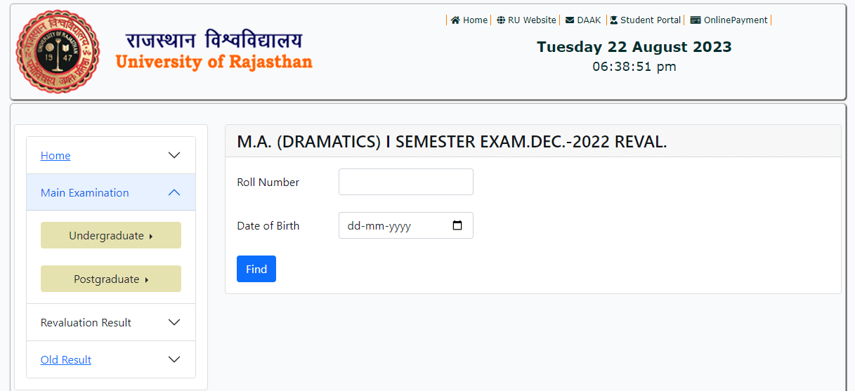 Uniraj Result 2023, University of Rajasthan MA 1st and 3rd Semester Results Link_60.1