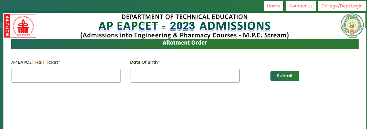 AP EAMCET 2023 Out Round 1 Seat Allocation Result Link_50.1