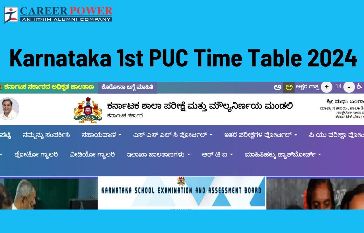 Karnataka 1st PUC Time Table 2024 Out, Check KSEAB Class 11 Dates here