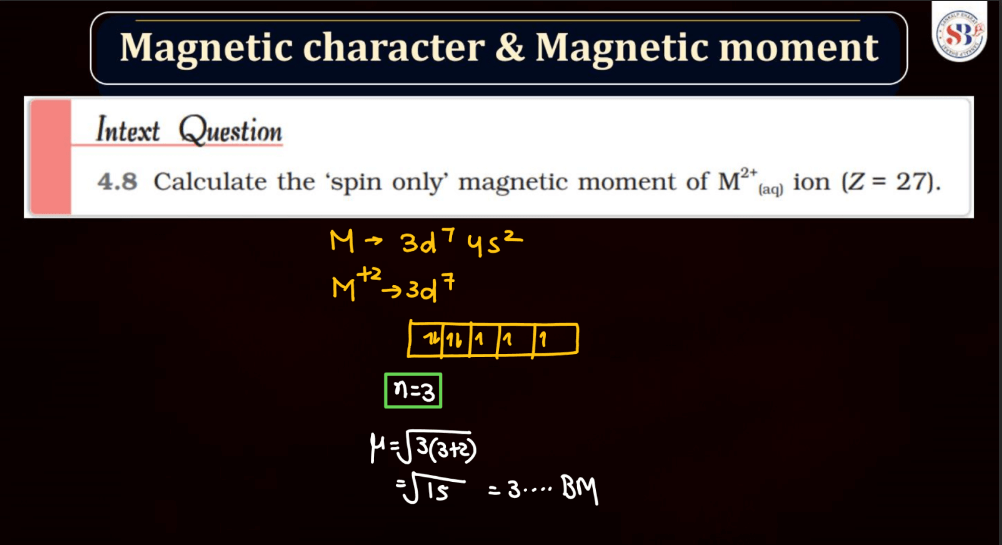 D Block - Standard Reduction Potential Trends, Magnetic Nature, Compound Colors_13.1
