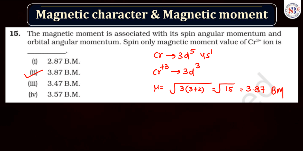 D Block - Standard Reduction Potential Trends, Magnetic Nature, Compound Colors_15.1