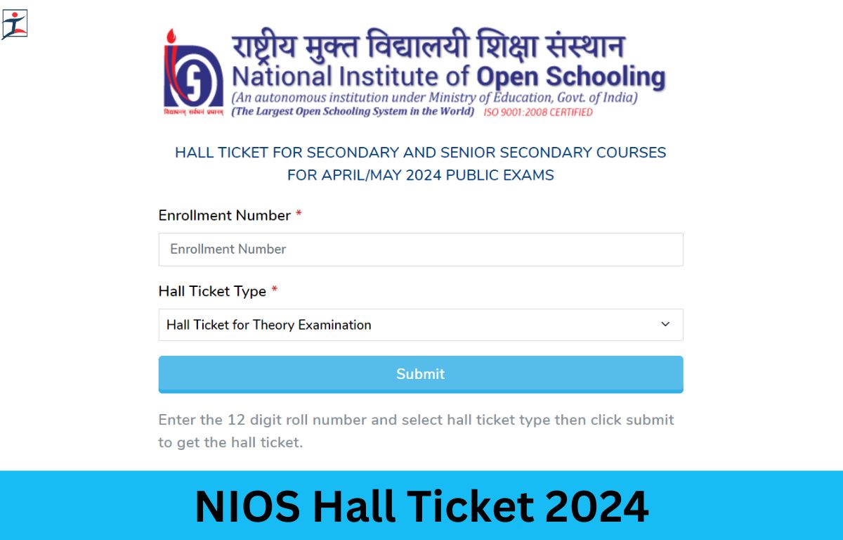 NIOS Hall Ticket 2024
